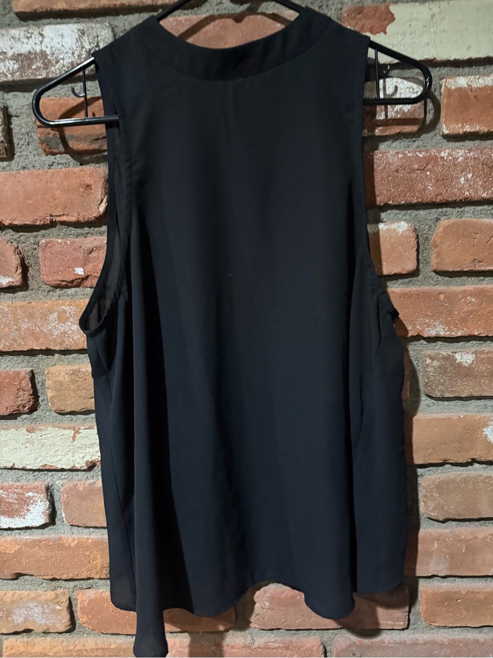 Black Sleeveless Mock Neck Women's Top